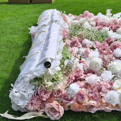 Valar fleurs Roll Up tissu fleur artificielle mur mariage toile de fond, décor de fête Floral, événement photographie-VF-374