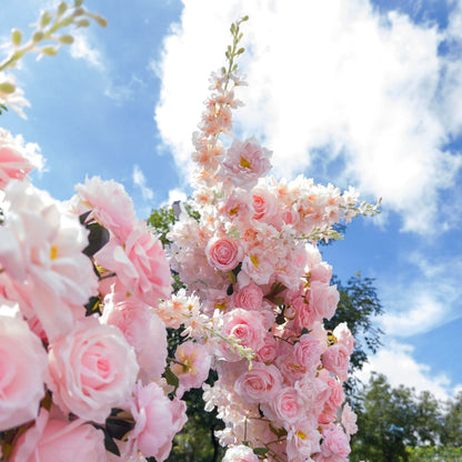 Moon Shaped Floral Arch Kit - Stunning Rainbow Style Artificial Flower Arrangement for Weddings, Events, and Home Decor