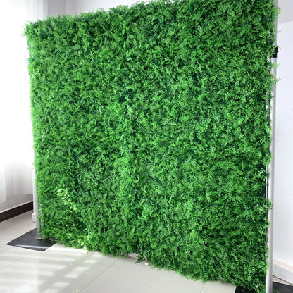 Valar Flowers Roll Up Fabric Artificial Vivid Green Grass Wall Wedding Backdrop, Floral Party Decor, Event Photography-VF-086-2