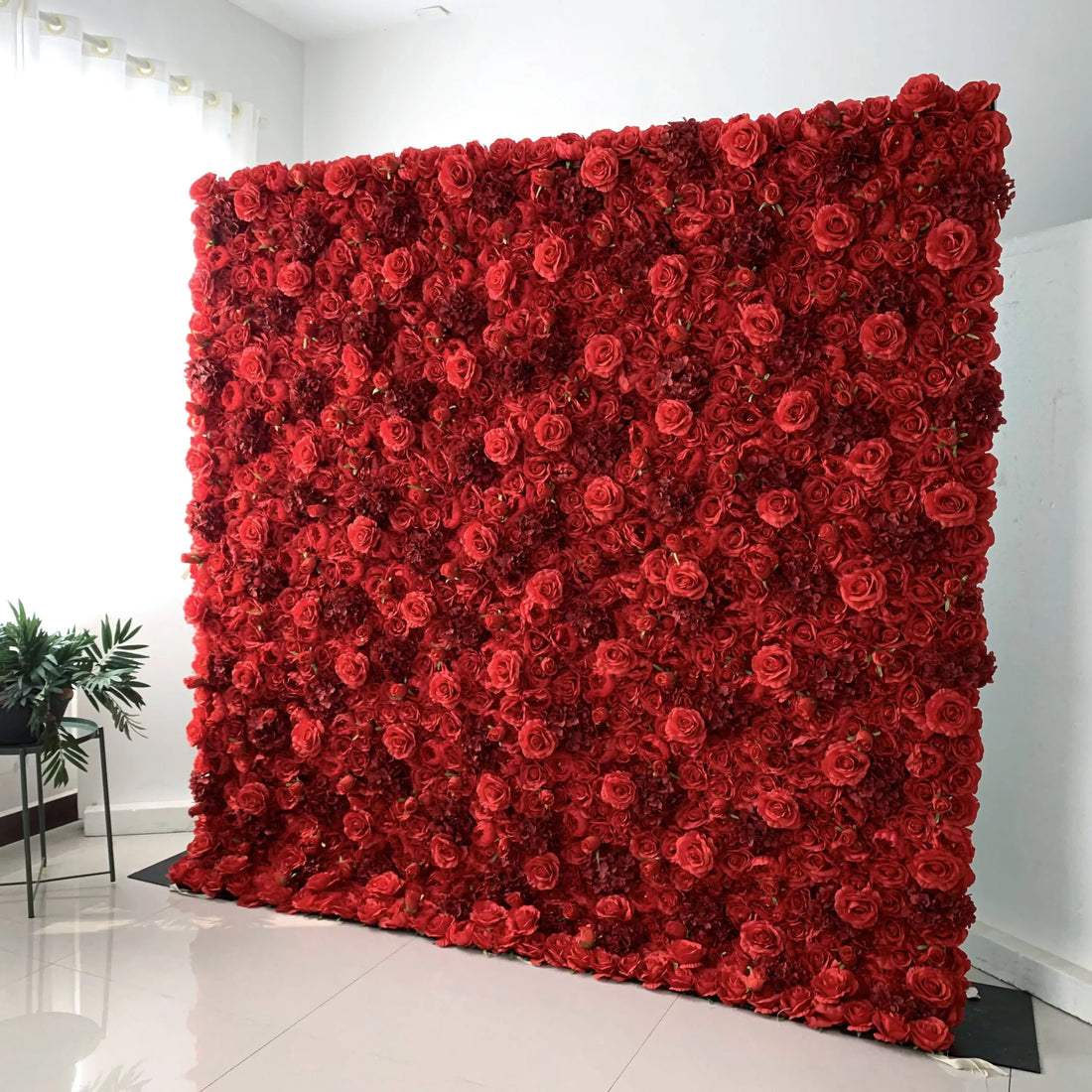 Valar Flowers Roll Up Fabric Artificial Flower Wall Wedding Backdrop, Floral Party Decor, Event Photography-VF-034