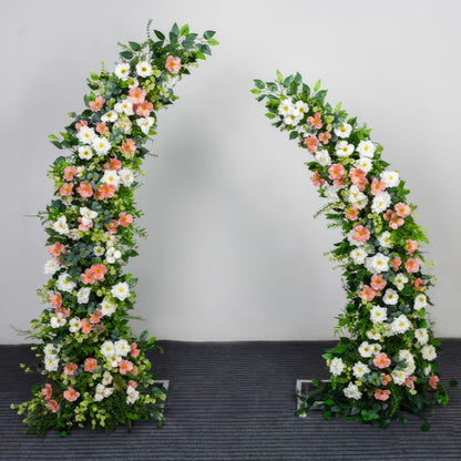 Floral Moon Archway Series - Elegant Peach, Lush Green, and Charming Lavender Artificial Flower Archways for Weddings &amp; Celebrations