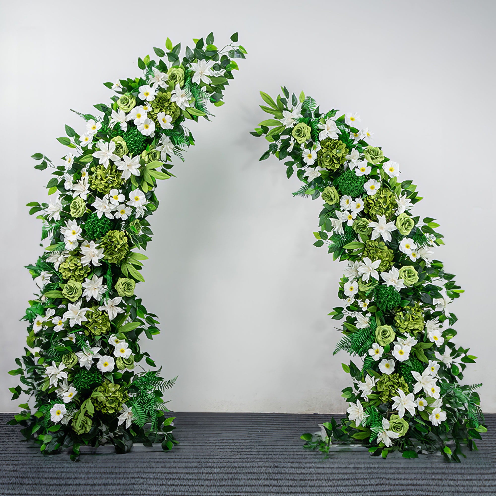 Floral Moon Archway Series - Elegant Peach, Lush Green, and Charming Lavender Artificial Flower Archways for Weddings &amp; Celebrations