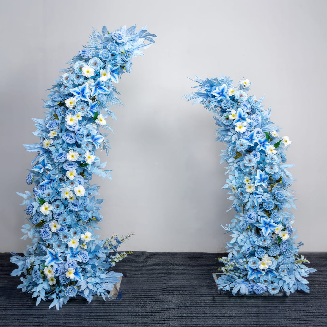 Blue Moon Floral Archway Series - Light Blue and Dark Blue Artificial Flower Archways for Elegant Weddings &amp; Celebrations