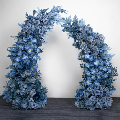 Blue Moon Floral Archway Series - Light Blue and Dark Blue Artificial Flower Archways for Elegant Weddings &amp; Celebrations