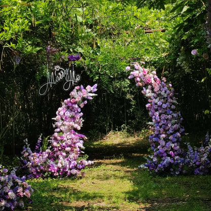 7x8 ft Stunning Purple Floral Archway - Wedding &amp; Party Backdrop Decorations | Floral Display for Romantic Events and Celebrations