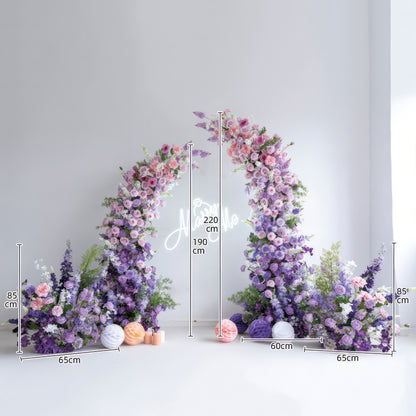 7x8 ft Stunning Purple Floral Archway - Wedding &amp; Party Backdrop Decorations | Floral Display for Romantic Events and Celebrations