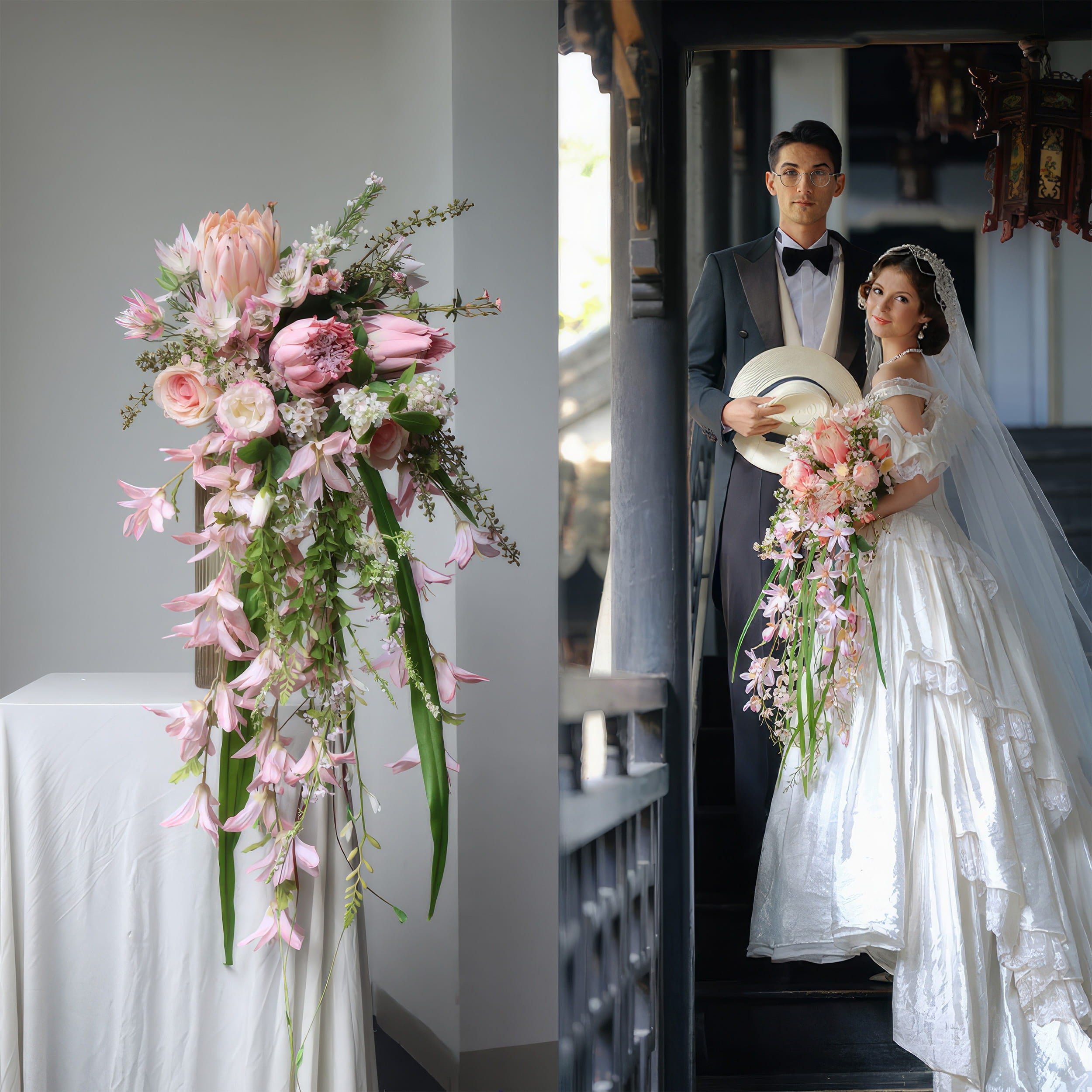 Silk floral hot arrangement