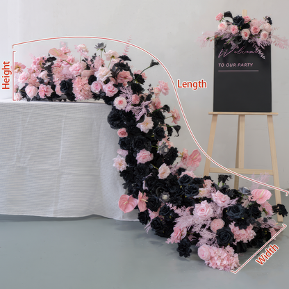 Luxurious Purple &amp; Pink Floral Table Runner - Elevate Your Event with Stunning Elegance