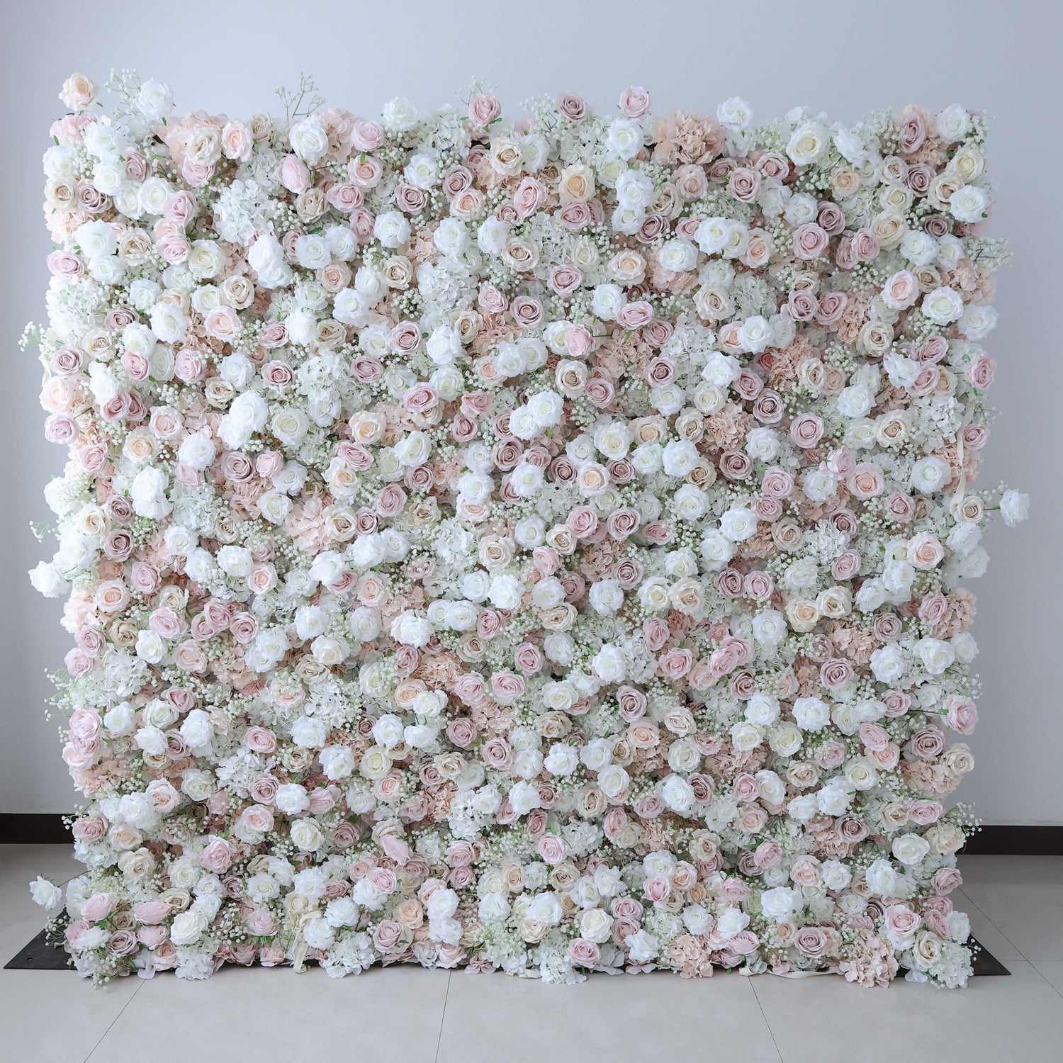 Luxurious Floral Backdrop - Elegant White, Blush, and Nude Artificial Flower Wall for Weddings, Events, and Special Occasions-VF-374-1