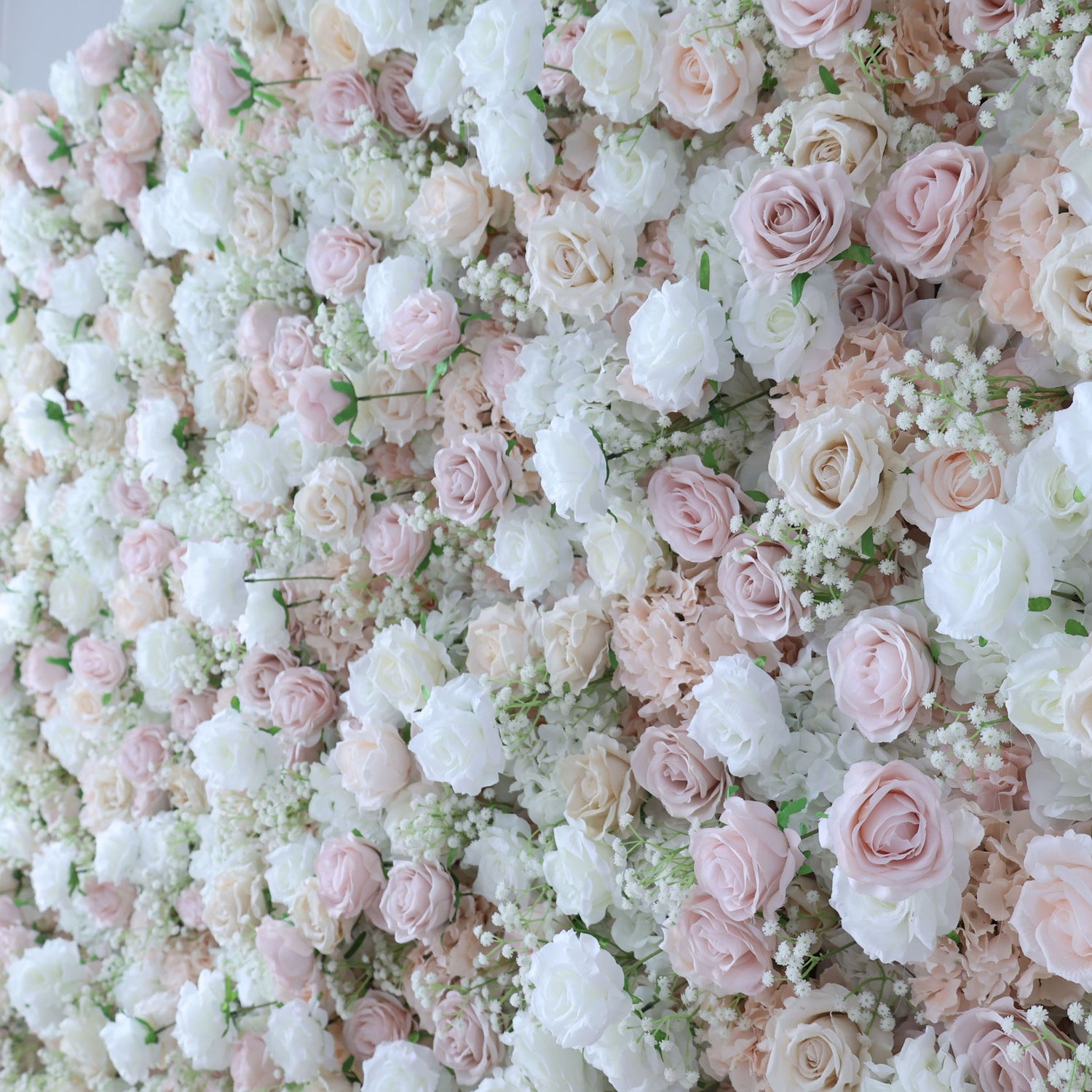 Luxurious Floral Backdrop - Elegant White, Blush, and Nude Artificial Flower Wall for Weddings, Events, and Special Occasions-VF-374-1