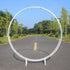 White double round arch stand backdrop decor made of strong iron metal with smooth painting