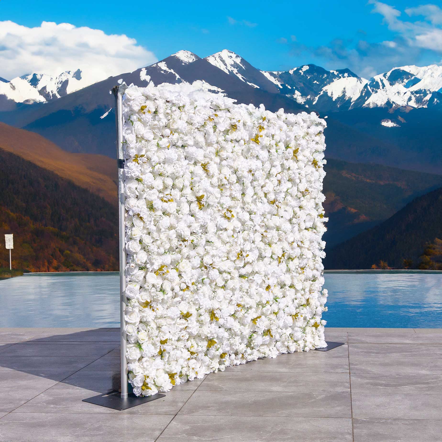 Valar fleurs Roll Up tissu fleur artificielle mur mariage toile de fond, décor de fête Floral, événement photographie-VF-342