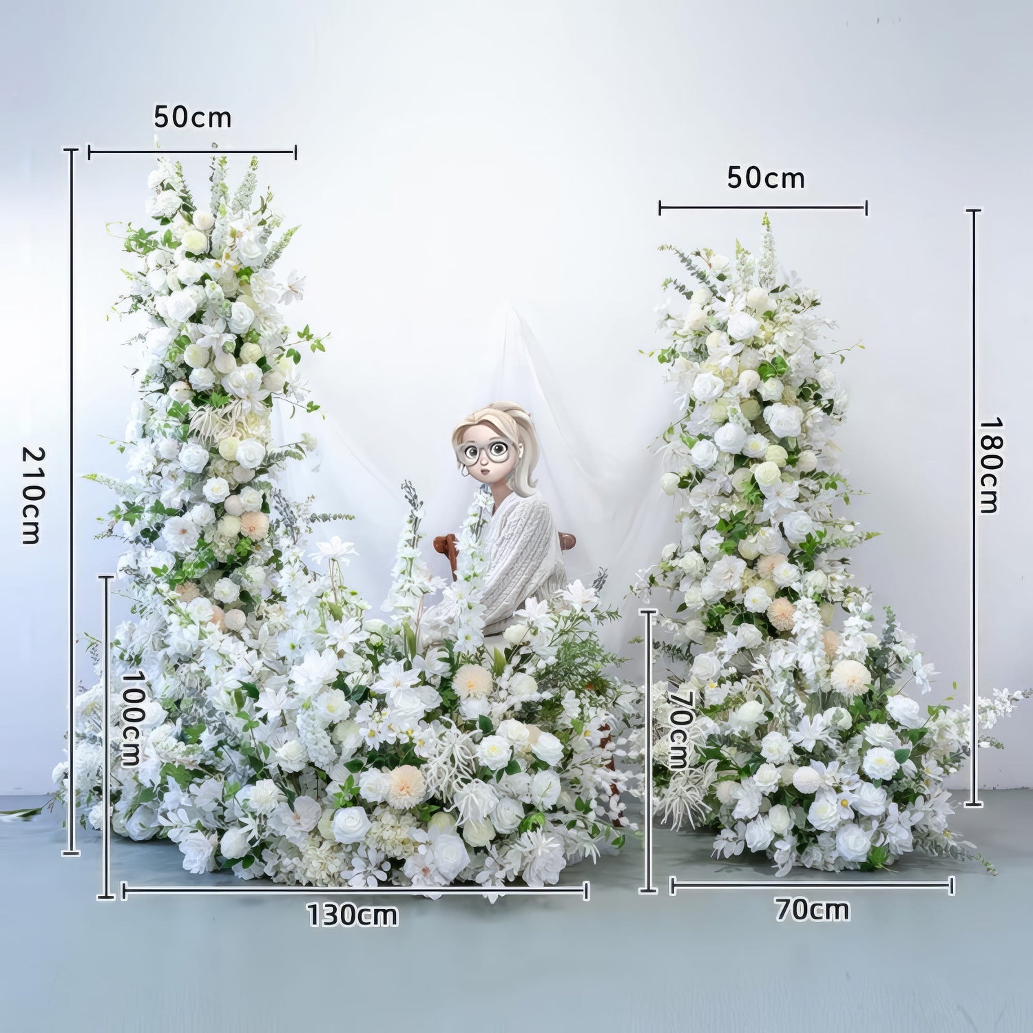 6*7 ft Elegant Artificial Flower Archway - Wedding &amp; Party Backdrop Decorations | Floral Display for Boho/ Rustic Events and Ceremonies