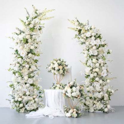 6*7 ft Elegant Artificial Flower Archway - Wedding &amp; Party Backdrop Decorations | Floral Display for Boho/ Rustic Events and Ceremonies