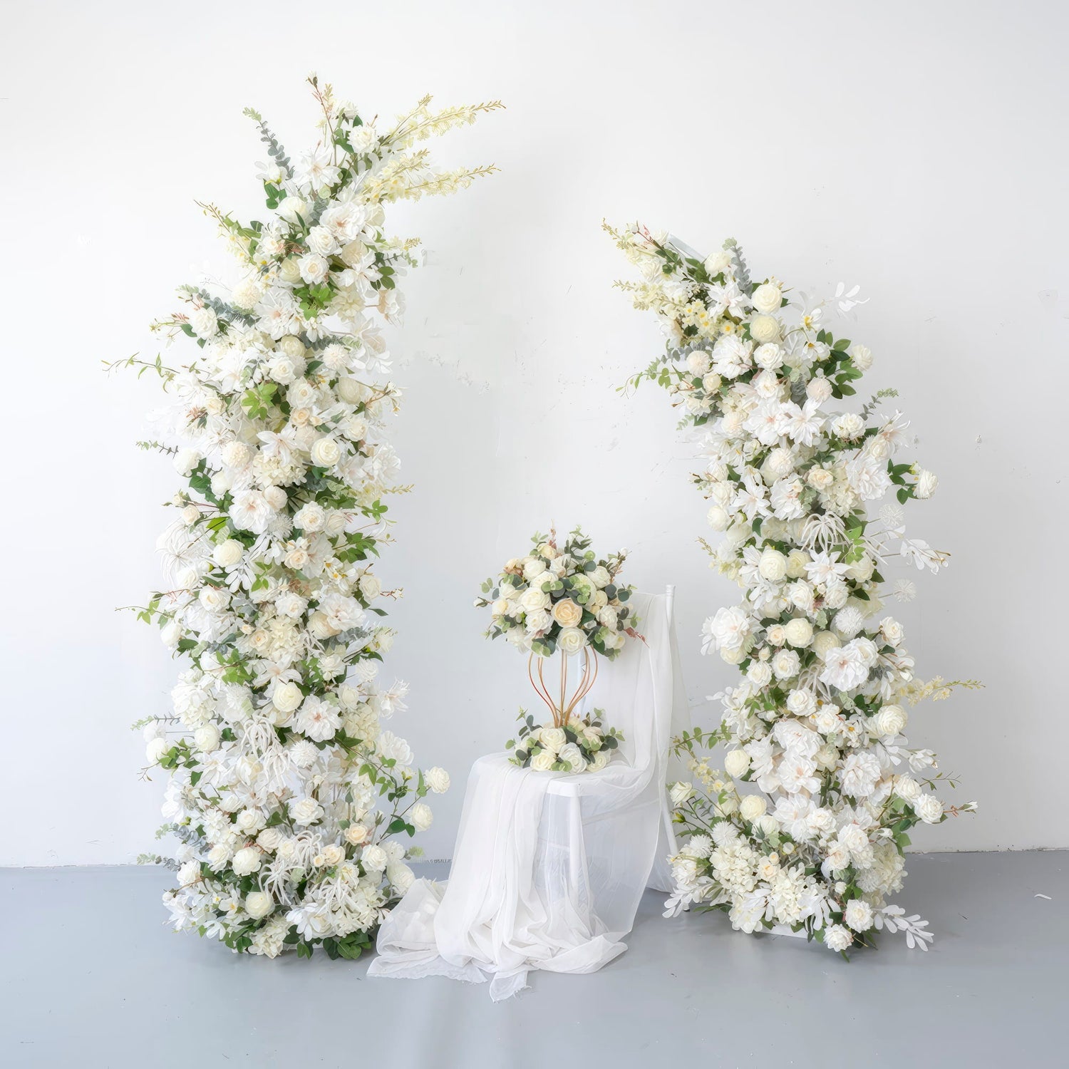 6*7 ft Elegant Artificial Flower Archway - Wedding &amp; Party Backdrop Decorations | Floral Display for Boho/ Rustic Events and Ceremonies