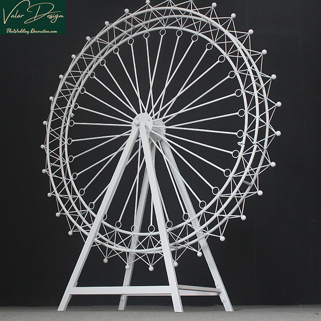 6.7 ft Extra Stable Carnival Circus Ferris Wheel Large Base Rotatable Metal Arch Decor for Disney Style Wedding Backdrop &amp;Party Prop