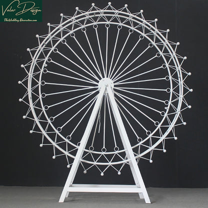 6.7 ft Extra Stable Carnival Circus Ferris Wheel Large Base Rotatable Metal Arch Decor for Disney Style Wedding Backdrop &amp;Party Prop