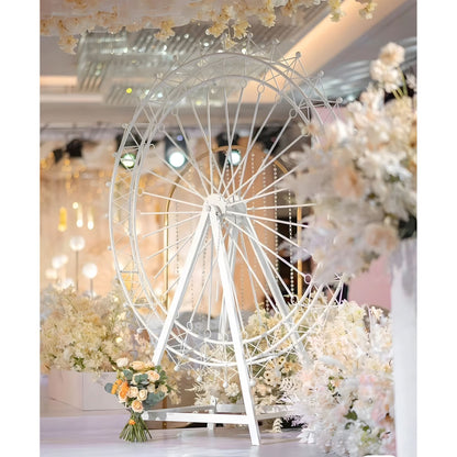 6.7 ft Extra Stable Carnival Circus Ferris Wheel Large Base Rotatable Metal Arch Decor for Disney Style Wedding Backdrop &amp;Party Prop