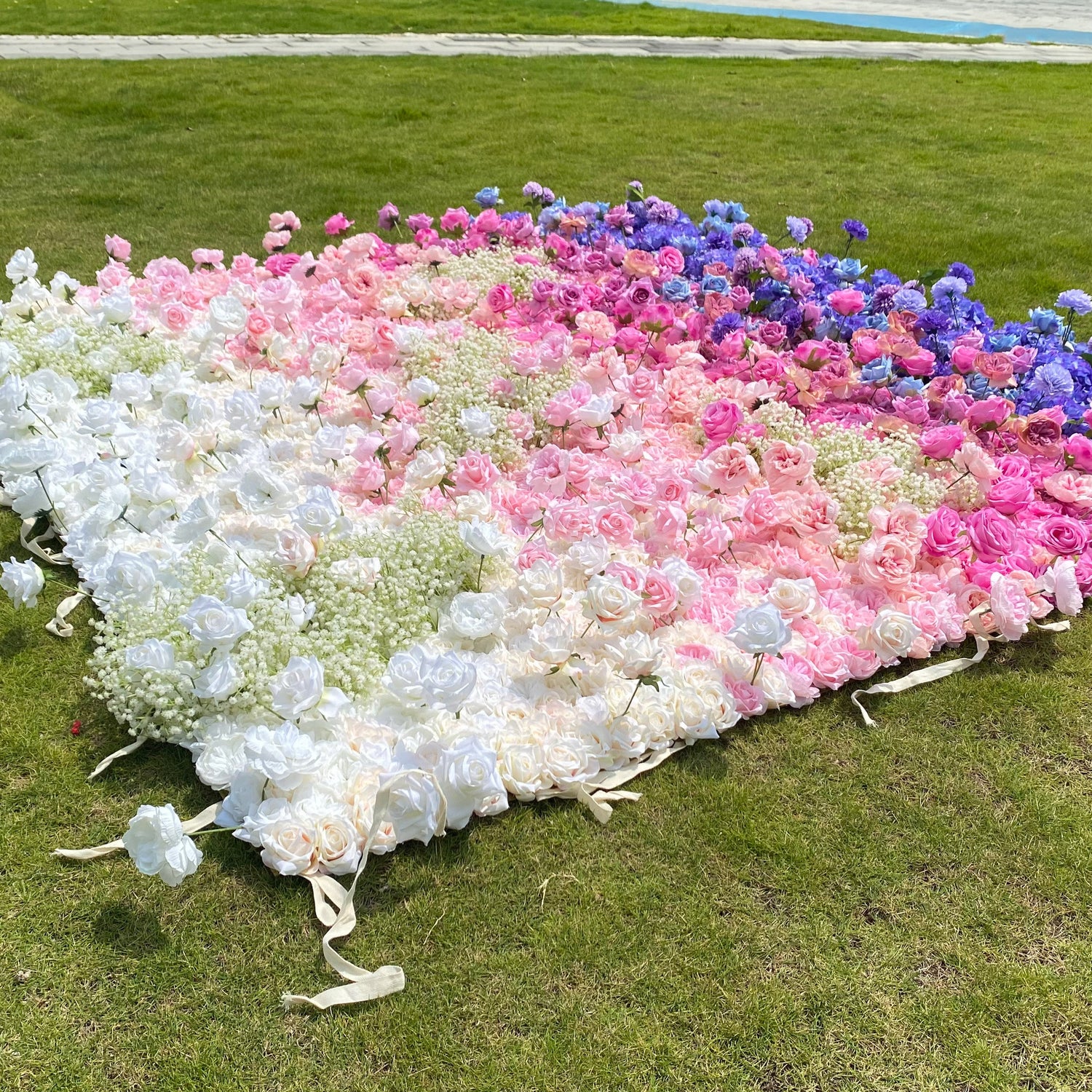 Valar Flowers Roll Up Fabric Artificial Flower Wall Wedding Backdrop, Floral Party Decor, Event Photography-VF-340