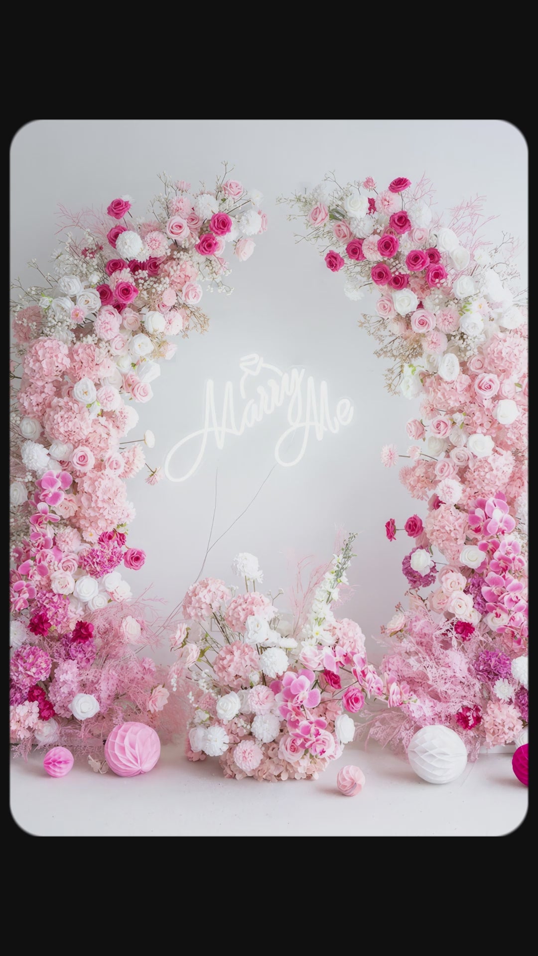 7 ft Romantic Pink Floral Archway - Wedding &amp; Party Backdrop Decorations | Floral Display for Lush Engagements and Celebrations