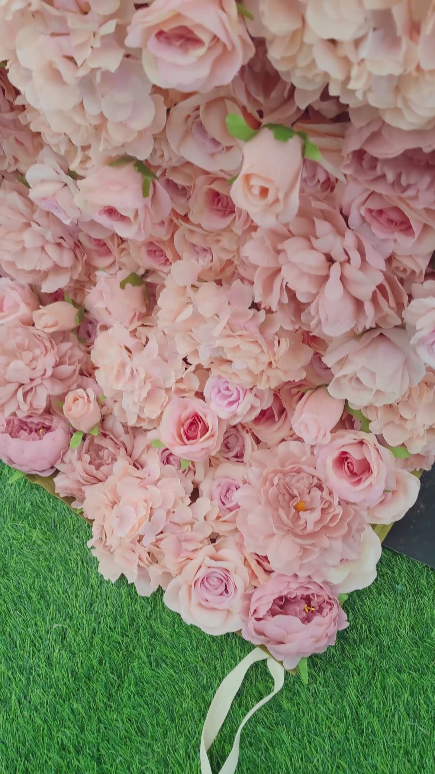 Valar Flowers Roll Up Fabric Artificial Brandy Pink Rose Flower Wall Wedding Backdrop, Floral Party Decor, Event Photography-VF-053