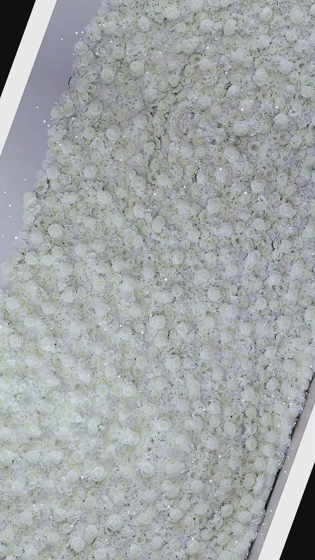 Valar Flowers Roll Up Fabric Artificial White Flower Wall Wedding Backdrop, Floral Party Decor, Event Photography-VF-051-U