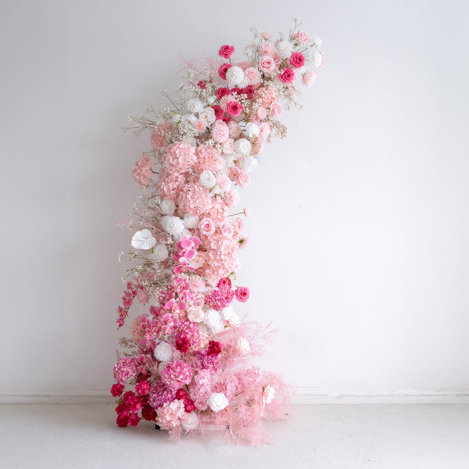 7 ft Romantic Pink Floral Archway - Wedding &amp; Party Backdrop Decorations | Floral Display for Lush Engagements and Celebrations