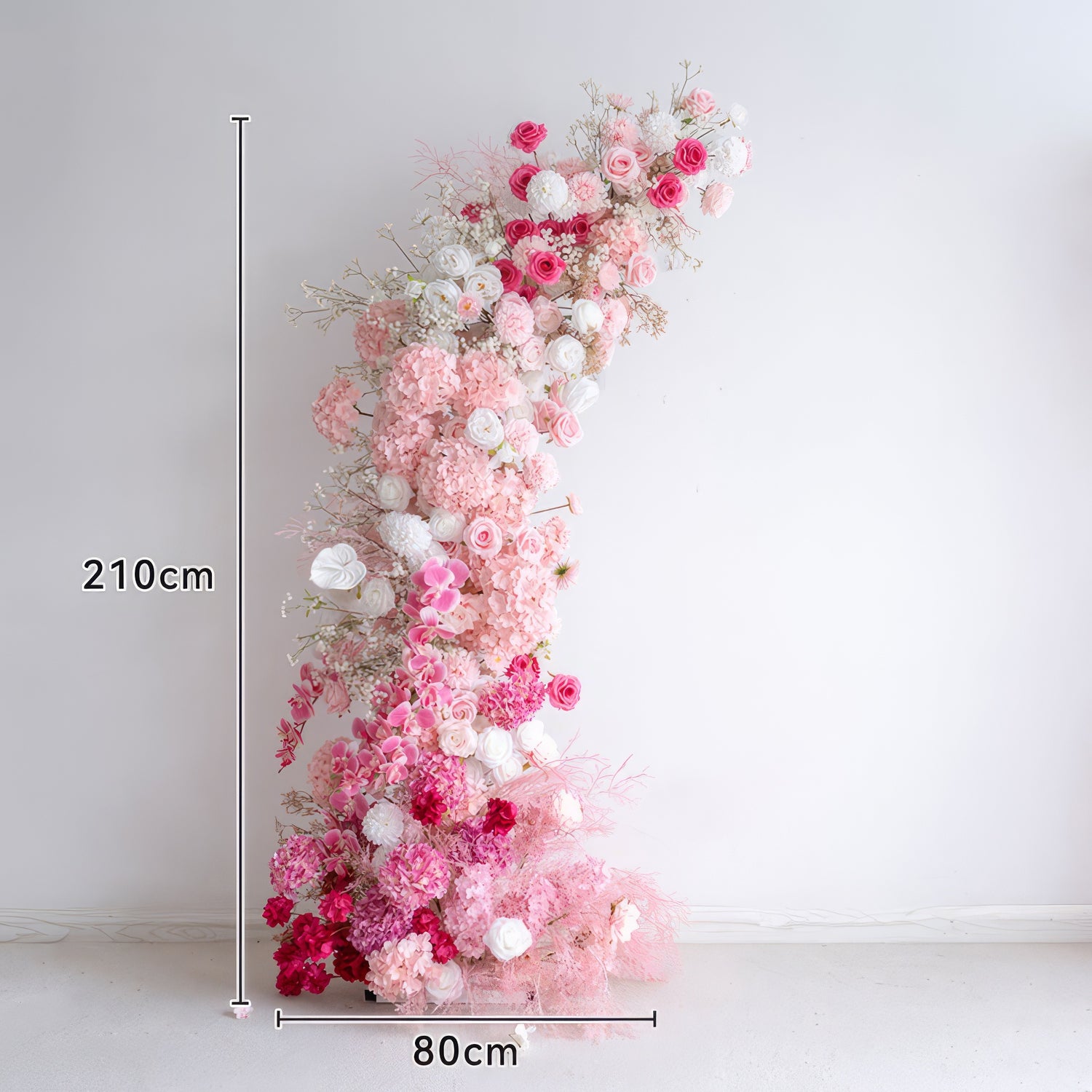 7 ft Romantic Pink Floral Archway - Wedding &amp; Party Backdrop Decorations | Floral Display for Lush Engagements and Celebrations