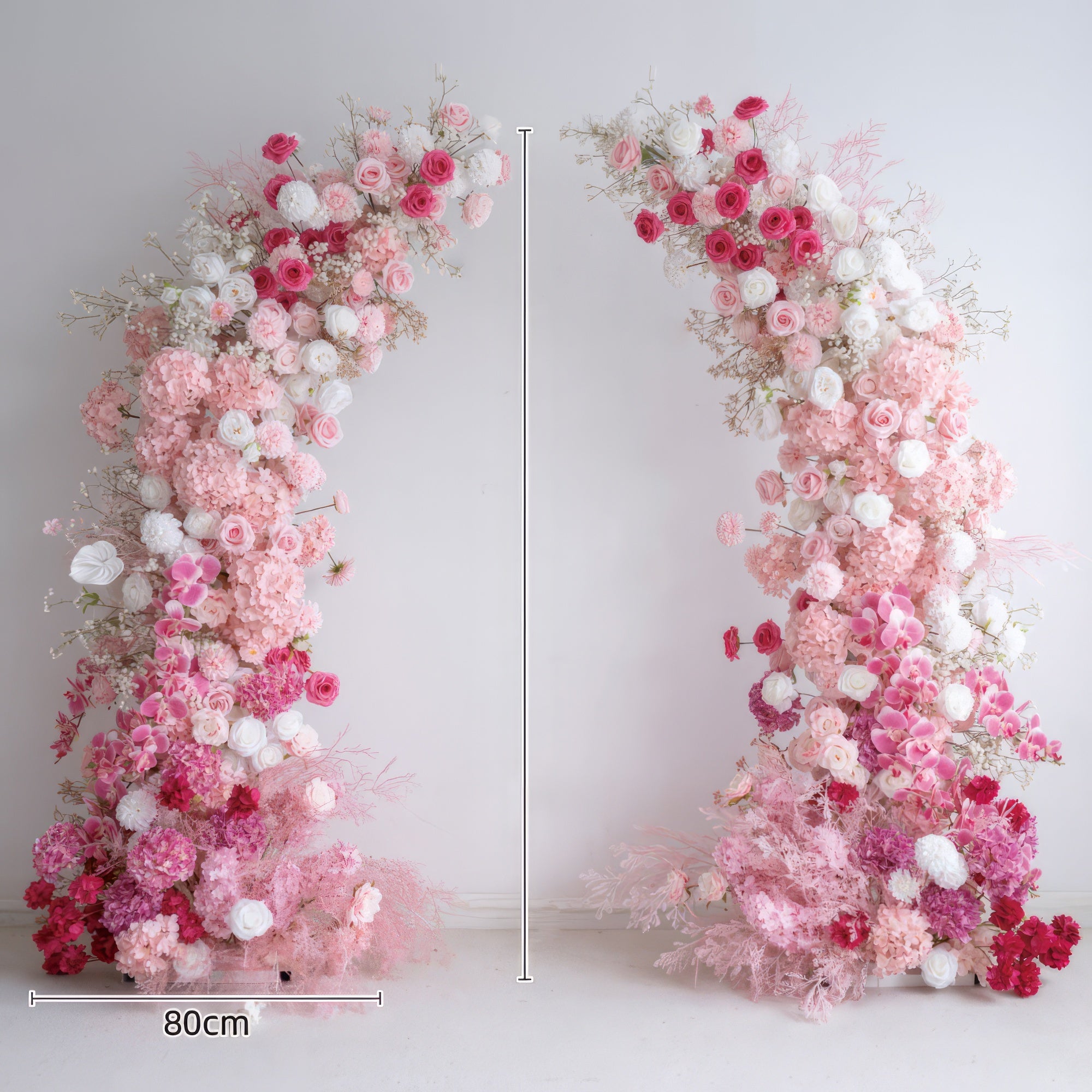 7 ft Romantic Pink Floral Archway - Wedding &amp; Party Backdrop Decorations | Floral Display for Lush Engagements and Celebrations